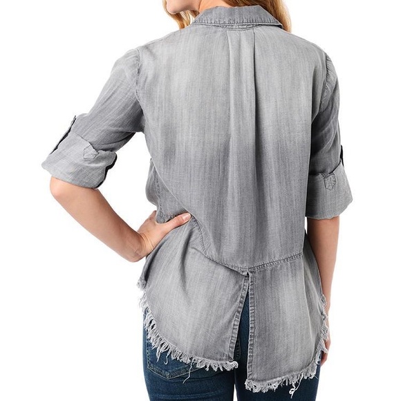 BELLA DAHL
FRAYED HEM SPLIT BACK TOP Medium NWT - Picture 3 of 8